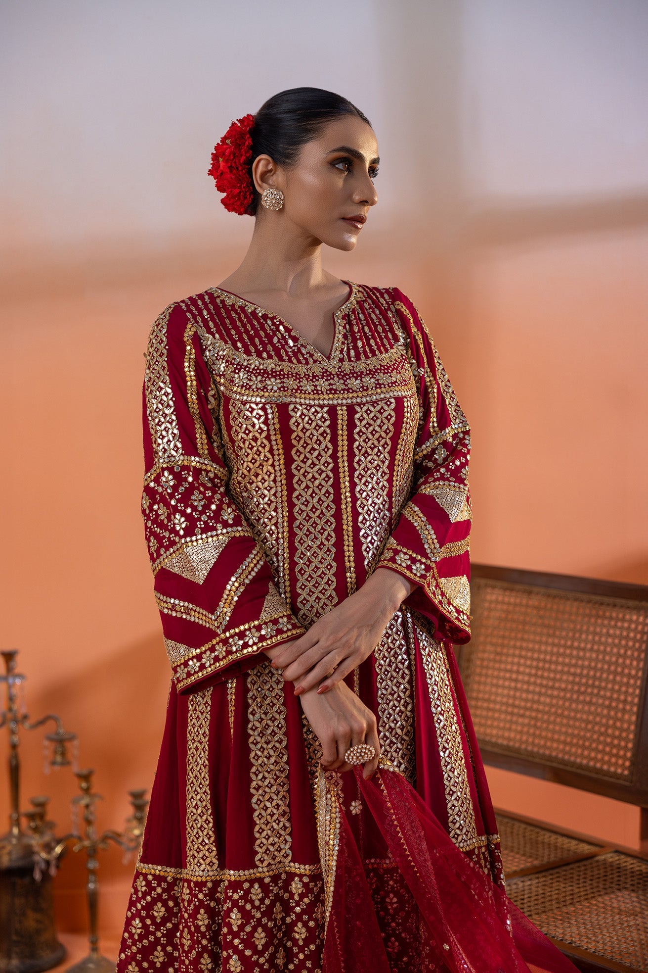 Nawabi Gulabi A-Line Ensemble