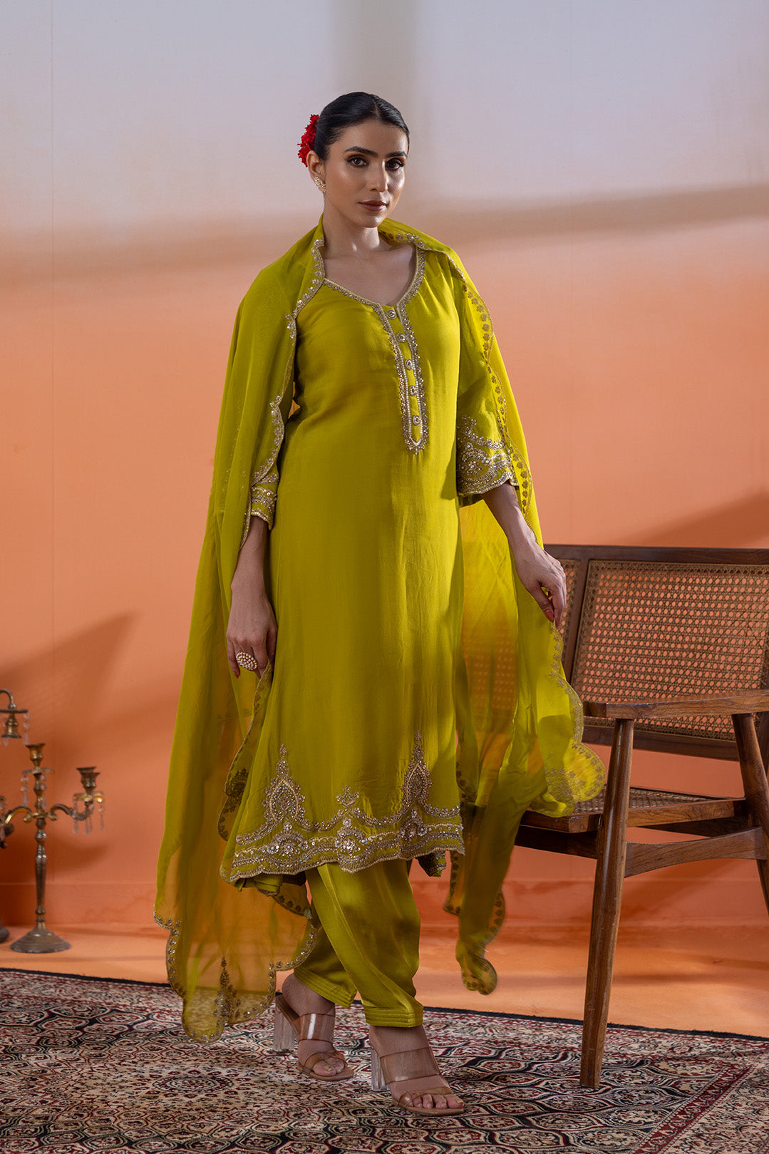 Zarqaa Hara Cut Dana Suit Salwar Ensemble