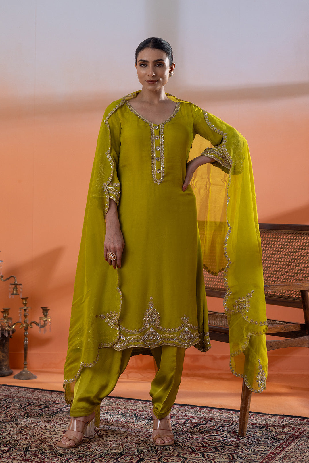 Zarqaa Hara Cut Dana Suit Salwar Ensemble