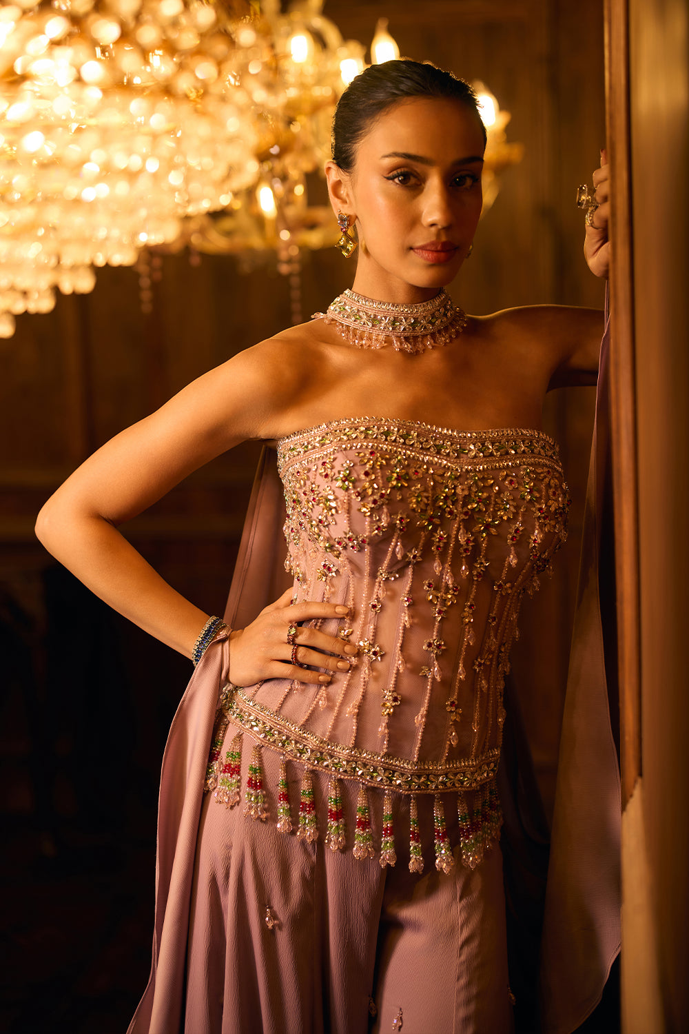 Mehnaaz Dusty Mauve Sharara Suit