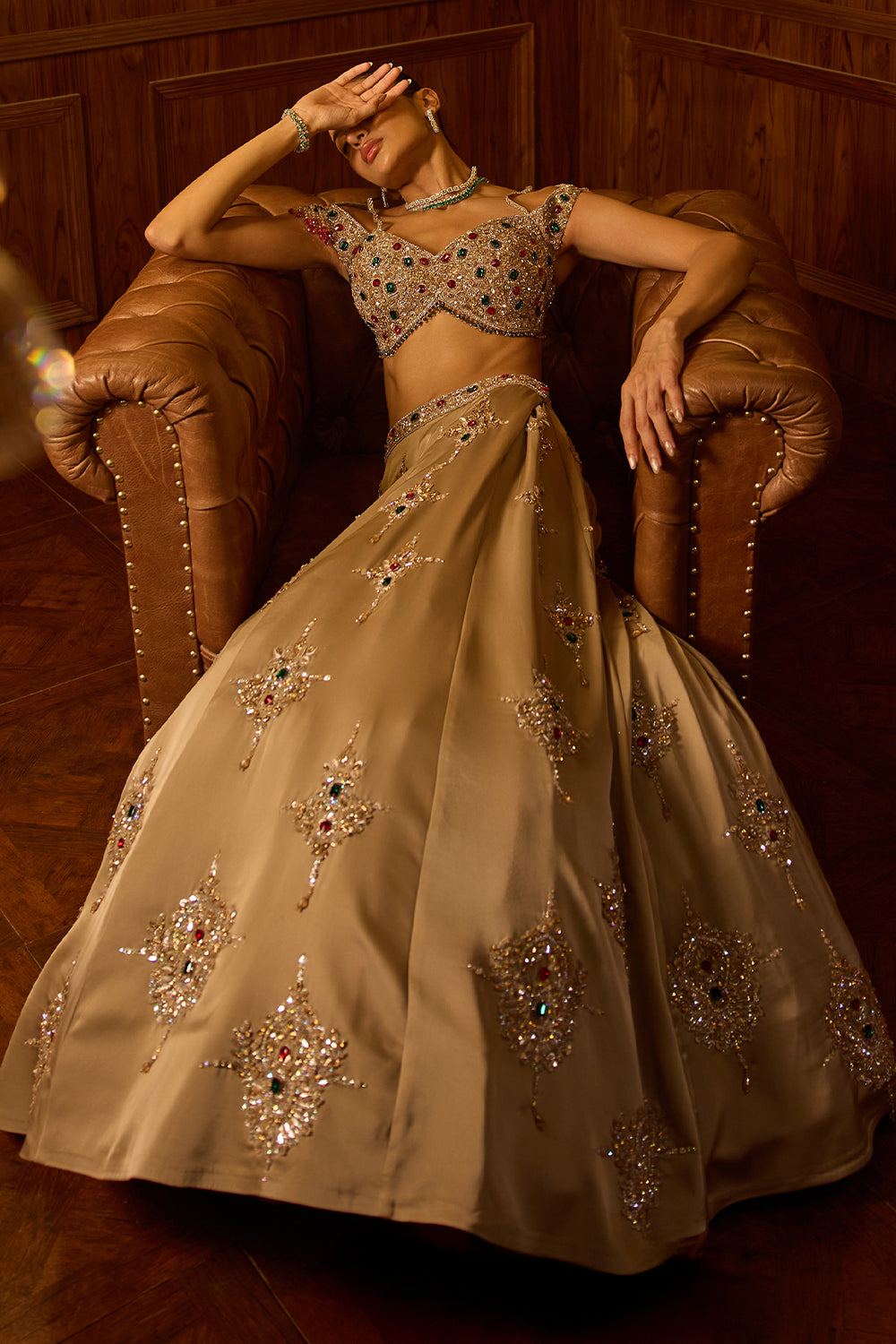 Mehrunisa Beige Lehenga Set