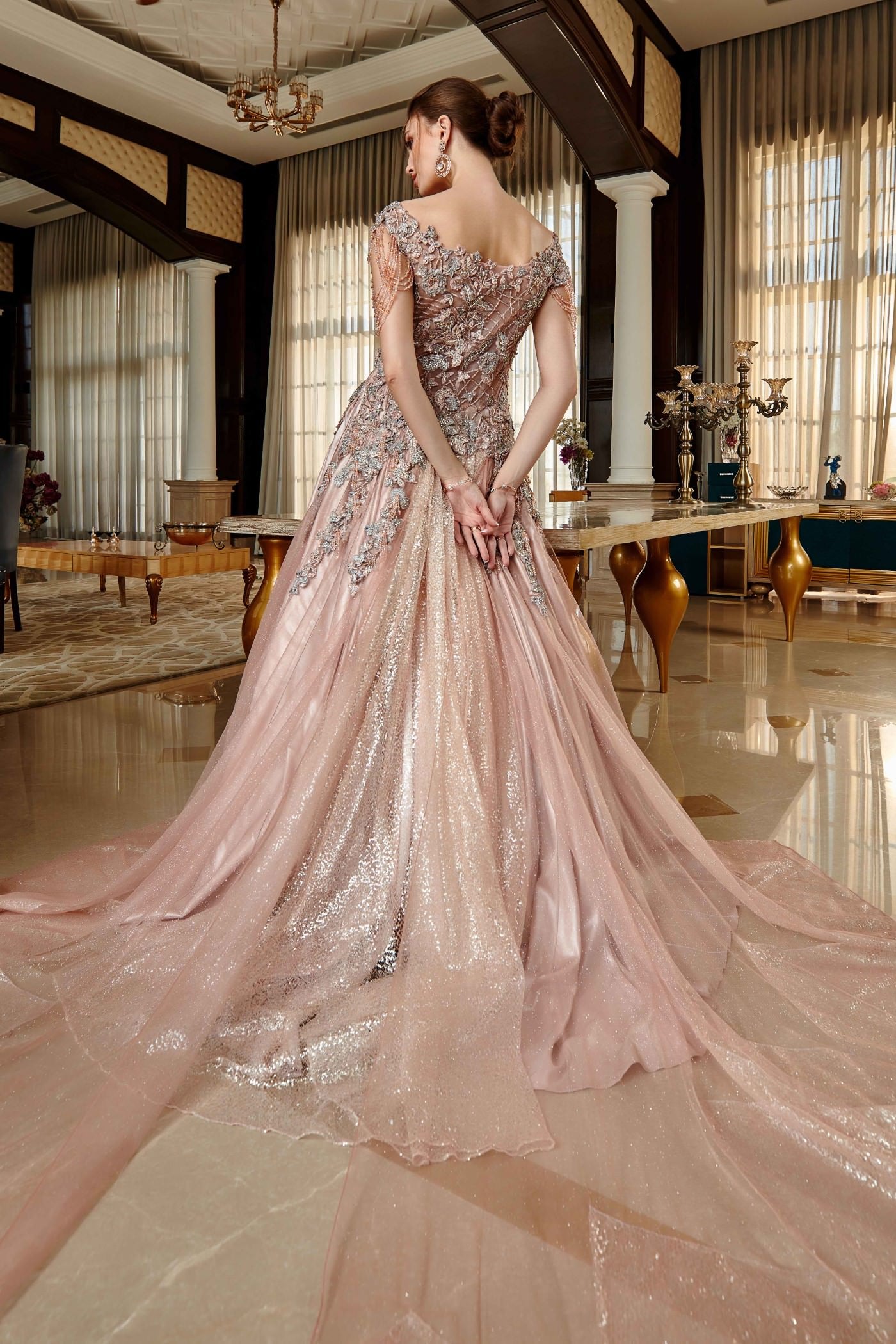 Cashmere Pink Embroidered Gown