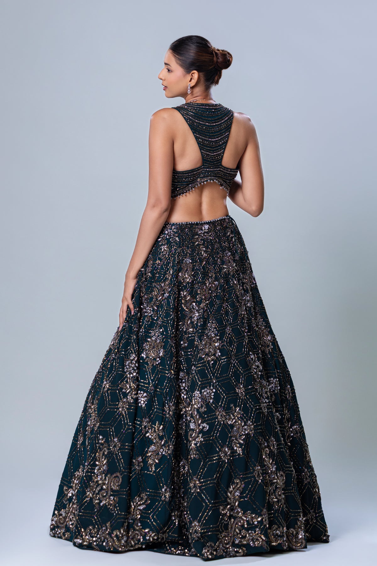 A-line Skirt with corset and dupatta