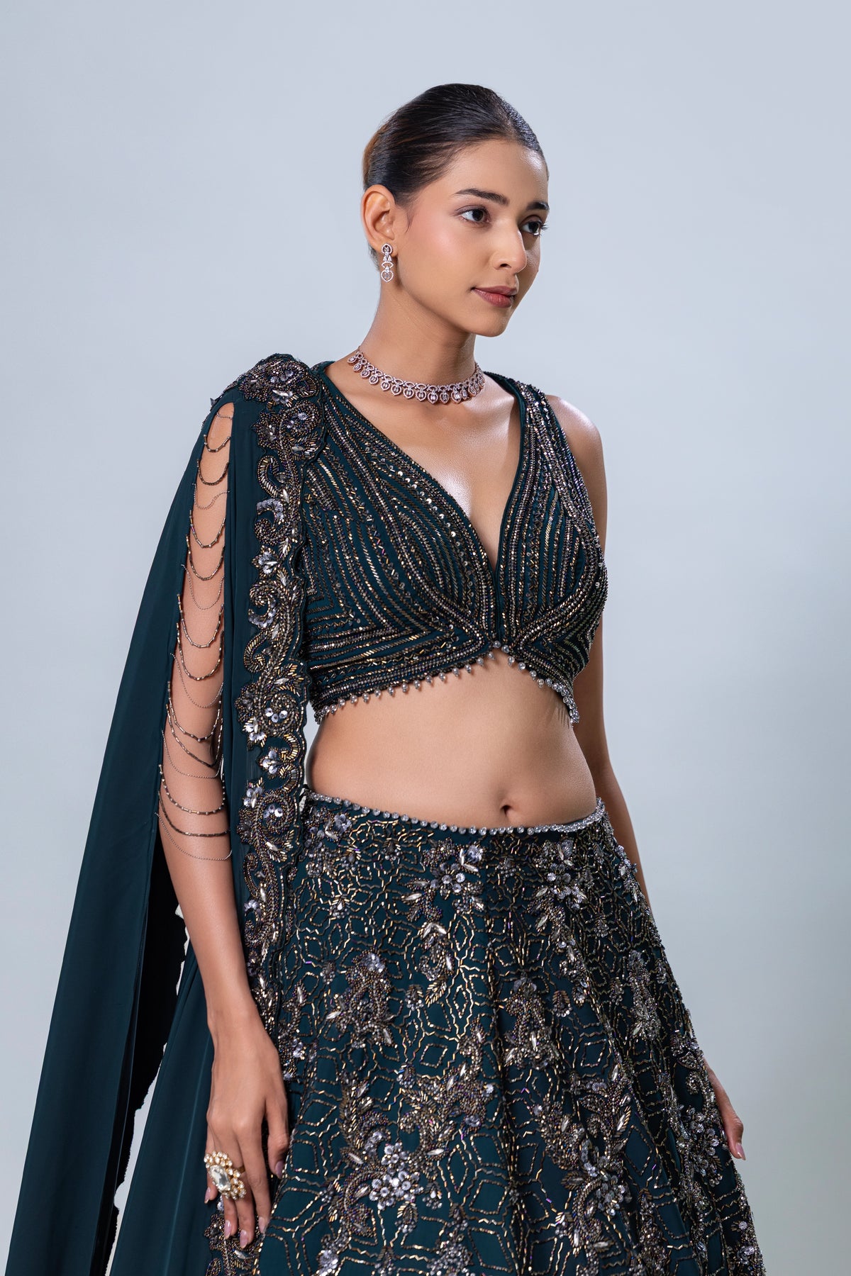 A-line Skirt with corset and dupatta