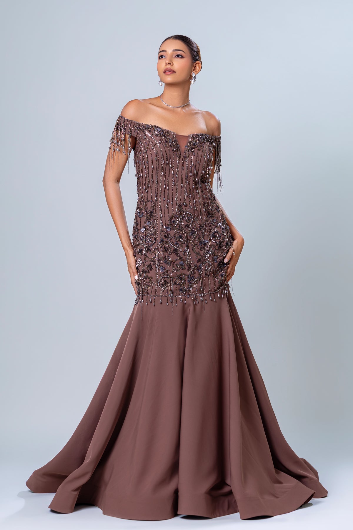Fishcut embellished gown