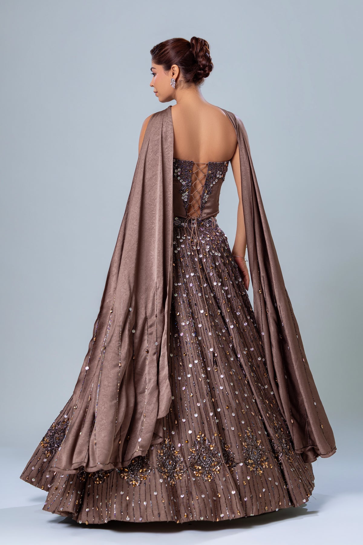 Fishcut-skirt-with-short-blouse-and-dupatta- Roop Vatika Official