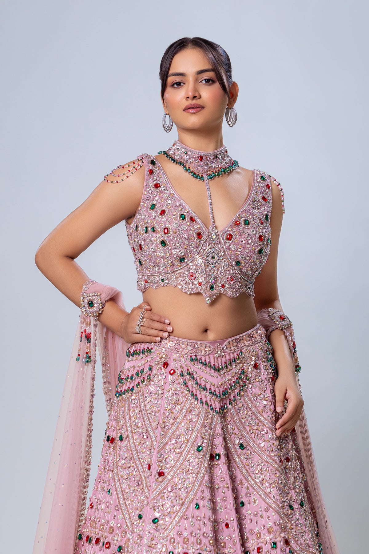 Ada Desert Pink Lehenga Choli Set, Roop Vatika by Raj Arora