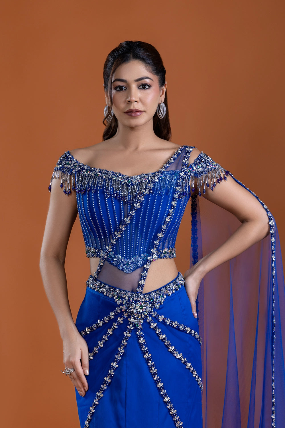 Neelmani Royal Blue Corset Saree