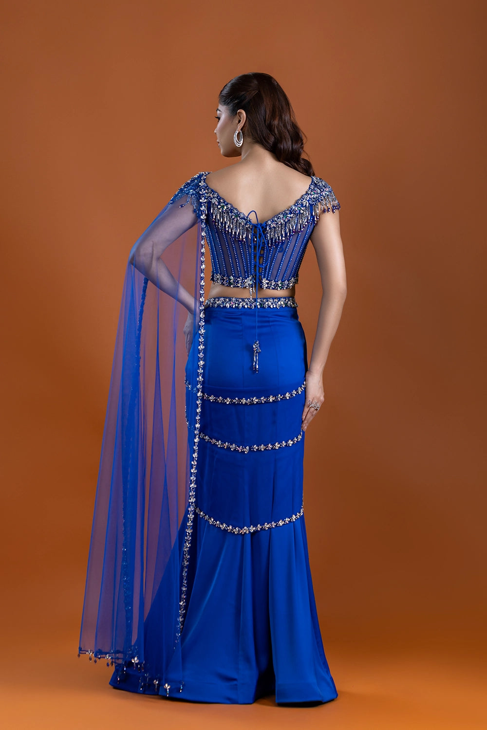 Neelmani Royal Blue Corset Saree