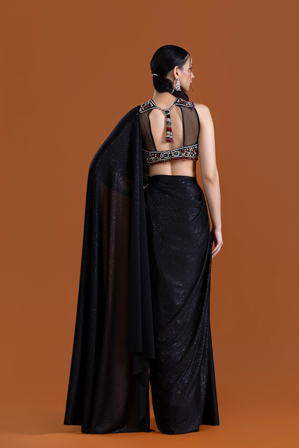 Shab Black Drape Saree
