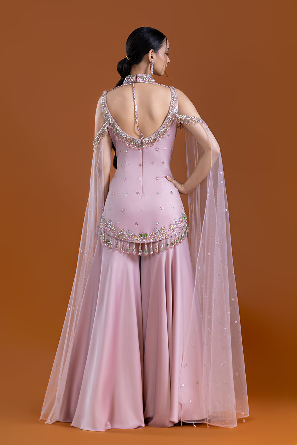 Gulnoor Blush Berry Gharara Suit