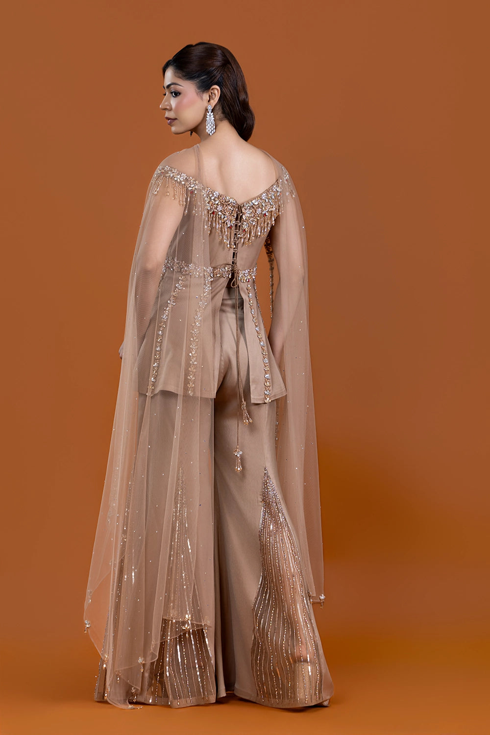 Zarrin Gold Sharara Suit