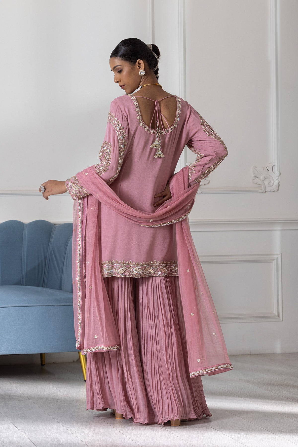 Blossom Pink Sharara Ensemble