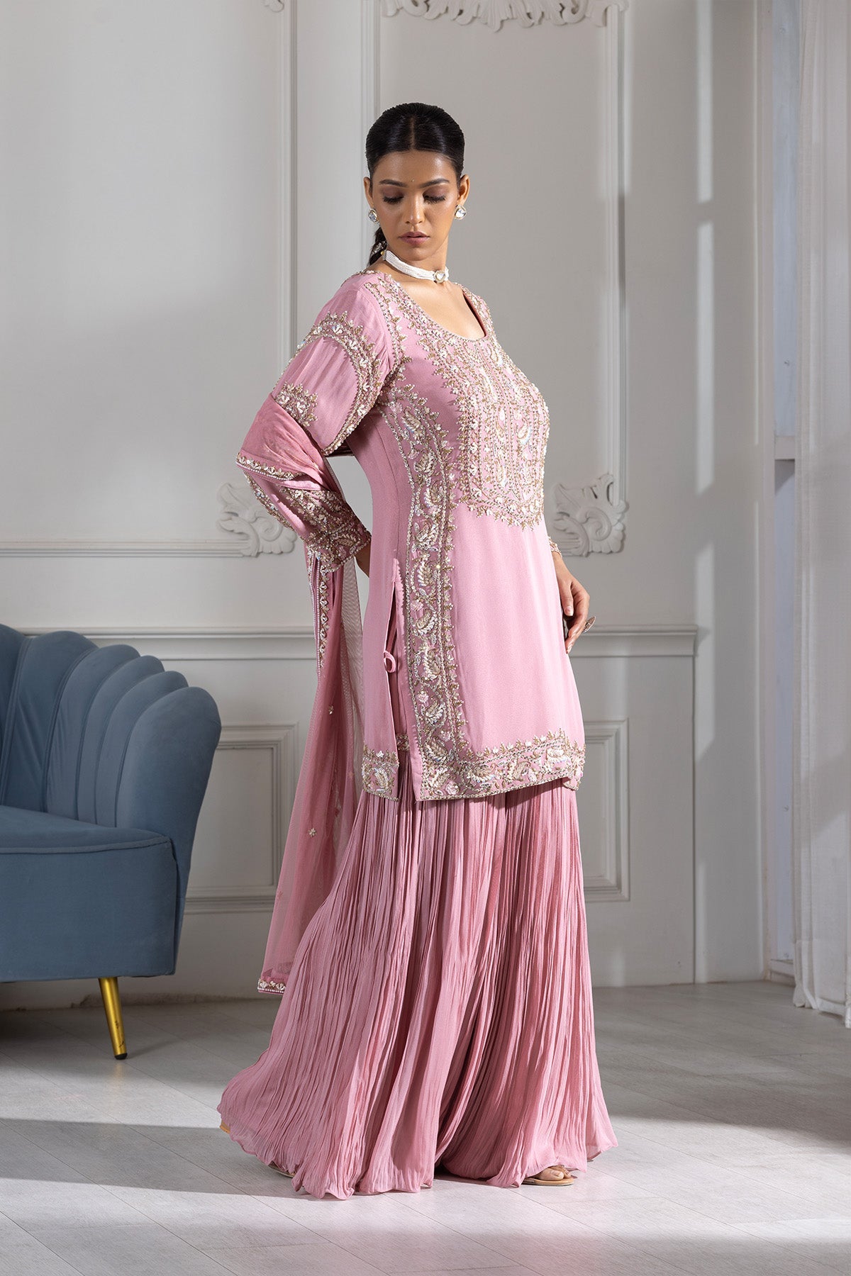 Blossom Pink Sharara Ensemble