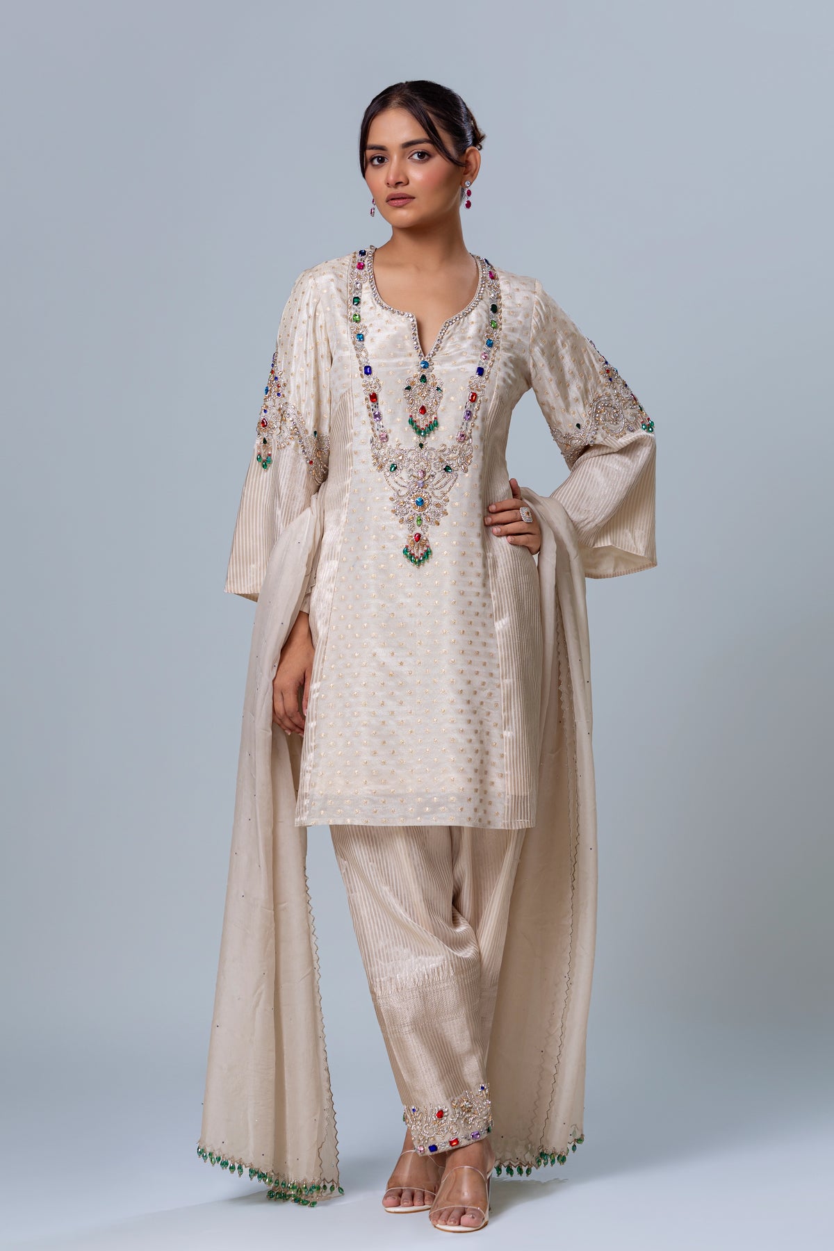 Ananya Ivory Chanderi Silk Salwar Suit