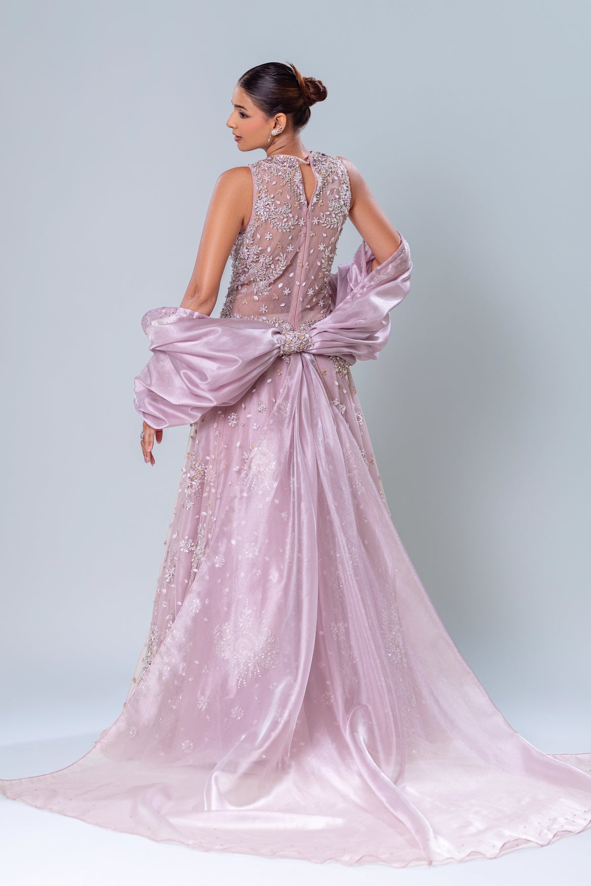 Lumina Lavender Sheer A-Line Gown Set
