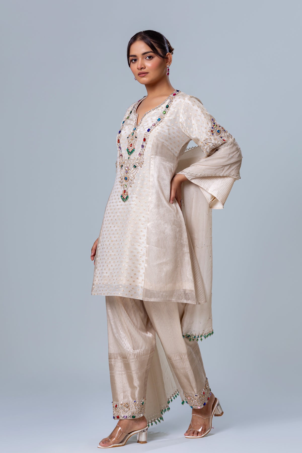 Ananya Ivory Chanderi Silk Salwar Suit