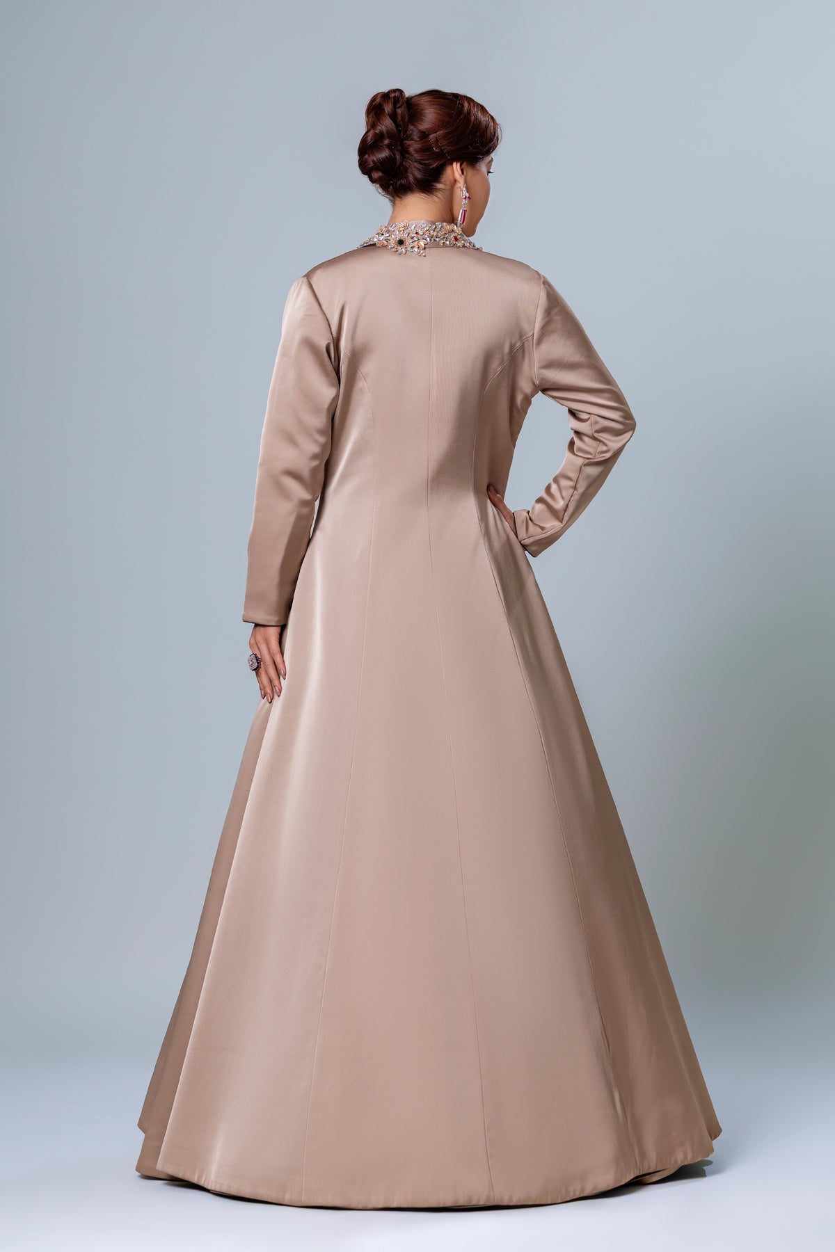 Kaya Dual-Tone Collar Cape Skirt Set