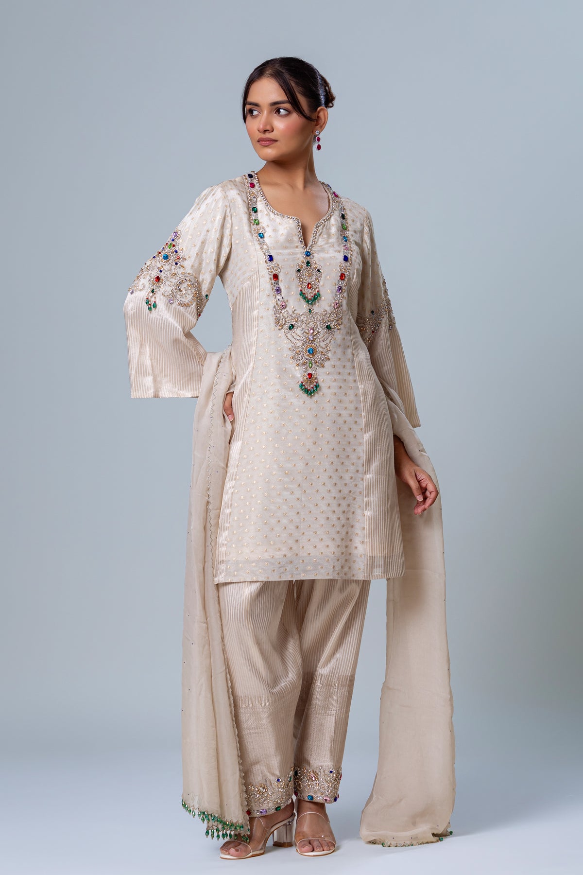 Ananya Ivory Chanderi Silk Salwar Suit