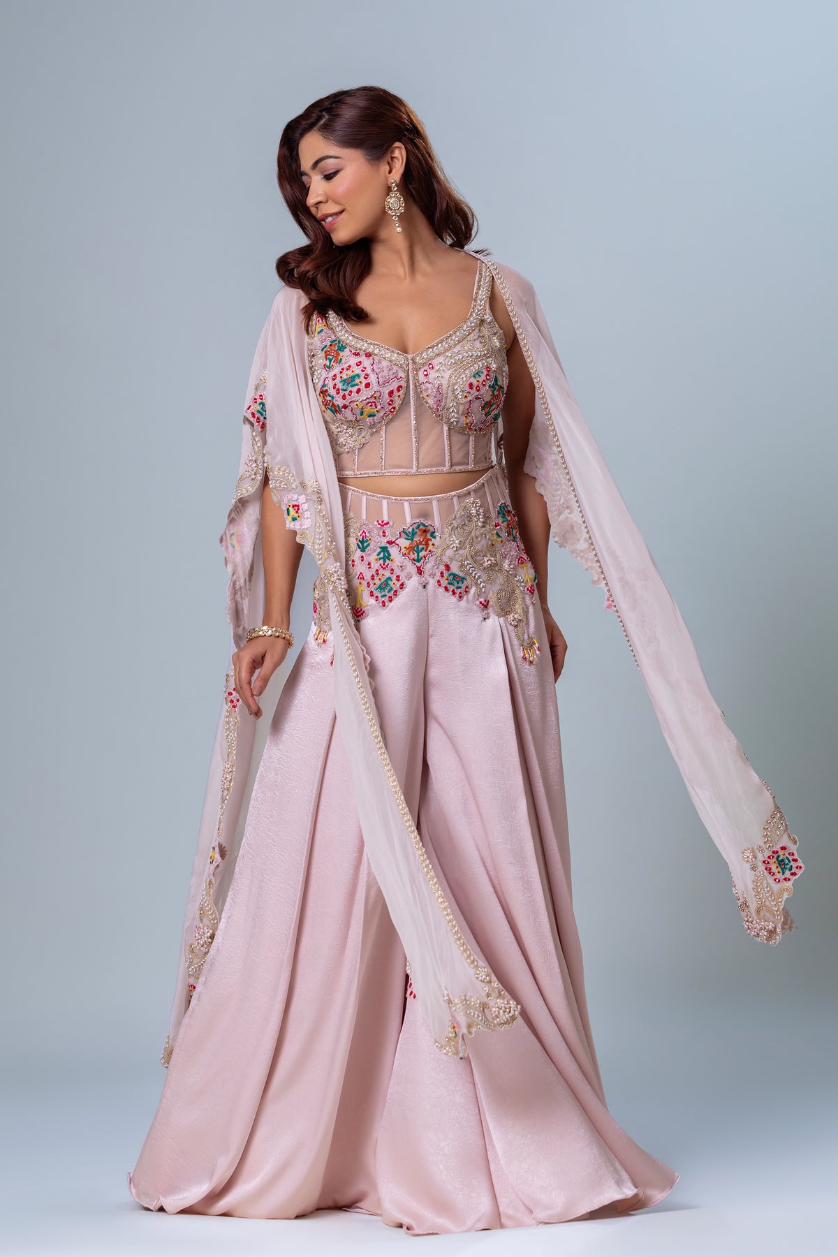 Afsana Palazzo Cape Set