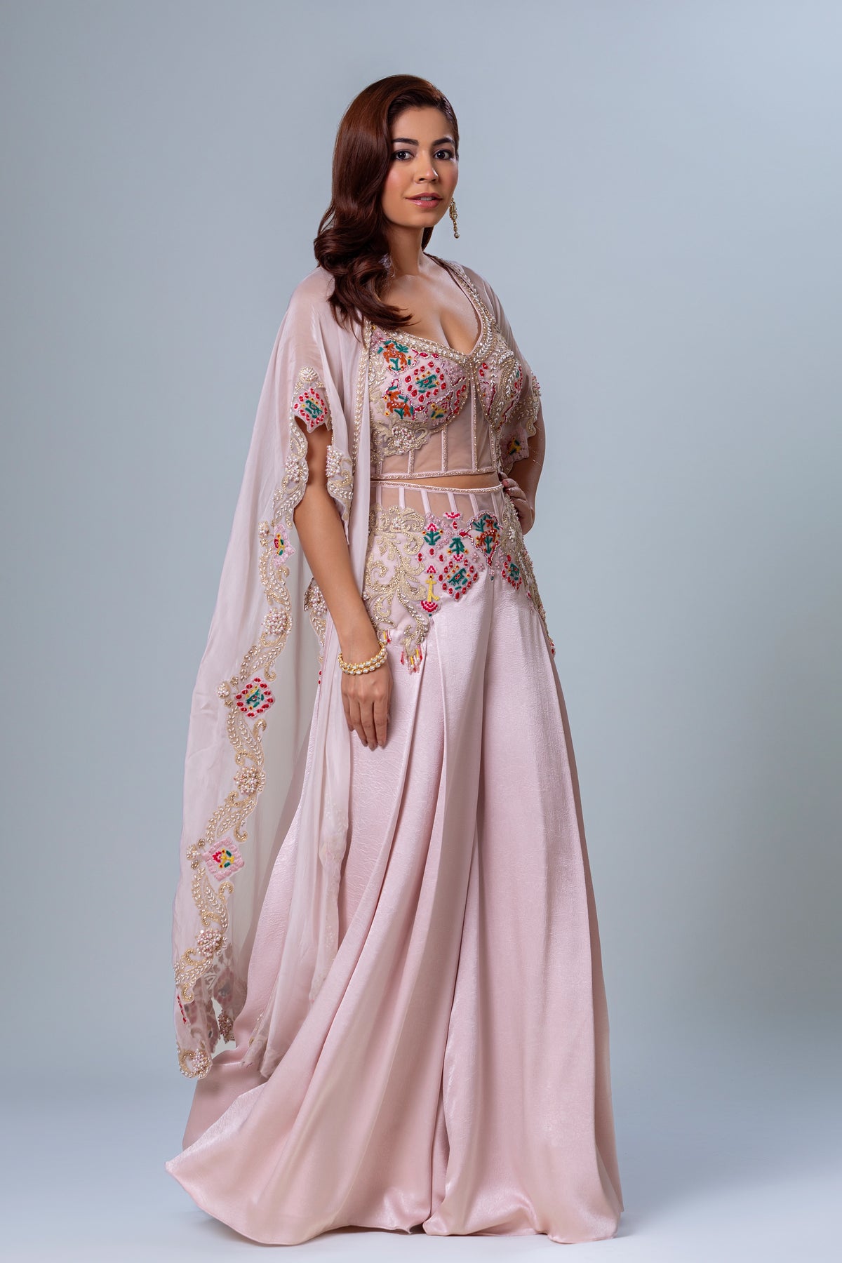 Afsana Palazzo Cape Set