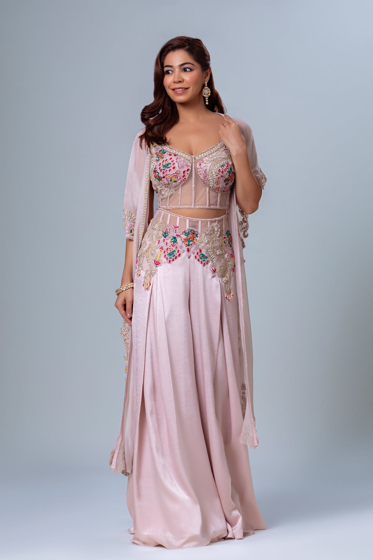 Afsana Palazzo Cape Set